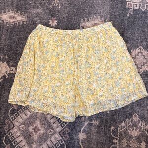 American Eagle Outfitters Yellow Floral Shorts